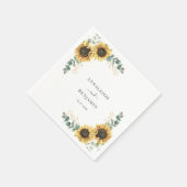 Serviette En Papier Tournesol Eucalyptus papier Mariage floral (Coin)