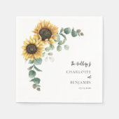 Serviette En Papier Tournesol Eucalyptus papier Mariage floral (Devant)