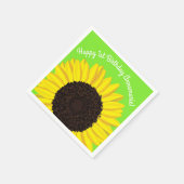Serviette En Papier Tournesol fête d'anniversaire (Coin)