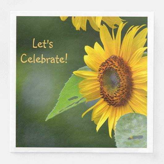 Serviette En Papier Tournesol Fêtons (Devant)