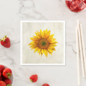 Serviette En Papier Tournesol. Fleur rustique. Fleur jaune pays (En situation)