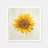 Serviette En Papier Tournesol. Fleur rustique. Fleur jaune pays (Devant)