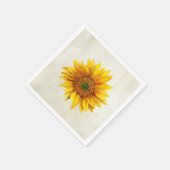 Serviette En Papier Tournesol. Fleur rustique. Fleur jaune pays (Coin)