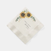 Serviette En Papier Tournesol Floral Eucalyptus papier Mariage (Coin)
