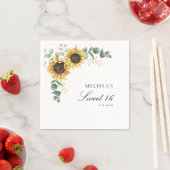 Serviette En Papier Tournesol floral Eucalyptus Sweet 16 Papier (En situation)