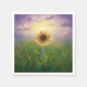 Serviette En Papier Tournesol Fluisant Dans Le Terrain Grassy (Devant)
