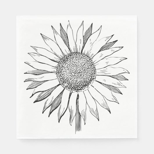 Serviette En Papier Tournesol illustré (Devant)