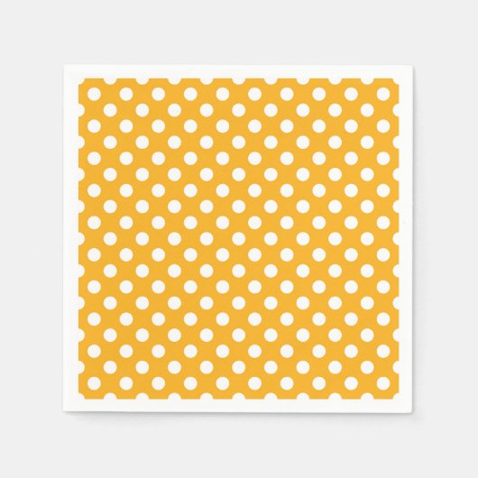 Serviette En Papier Tournesol jaune et blanc brillant Pois (Devant)