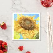 Serviette En Papier Tournesol Jaune Pays Russe Mariage Aquarelle (En situation)