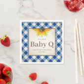 Serviette En Papier Tournesol jaune rustique bébé Q (En situation)