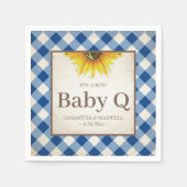 Serviette En Papier Tournesol jaune rustique bébé Q (Devant)