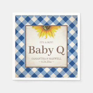 Serviette En Papier Tournesol jaune rustique bébé Q