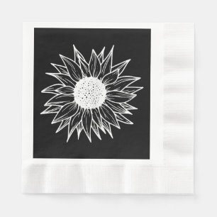 Serviette En Papier Tournesol Jolie fleur fleur sauvage multicolore