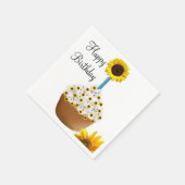 Serviette En Papier Tournesol Joyeux Anniversaire Cupcake Papier Napki (Coin)