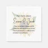 Serviette En Papier Tournesol mariage avec des faits amusants (Devant)