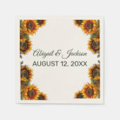 Serviette En Papier Tournesol Mariage Forêt Vert Russe (Devant)