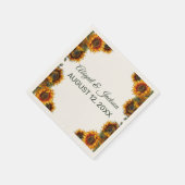 Serviette En Papier Tournesol Mariage Forêt Vert Russe (Coin)