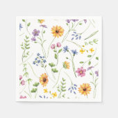 Serviette En Papier Tournesol, Motif de fleurs sauvages (Devant)