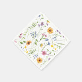 Serviette En Papier Tournesol, Motif de fleurs sauvages (Coin)