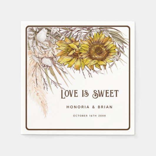 Serviette En Papier Tournesol Moutarde Rustique (Devant)