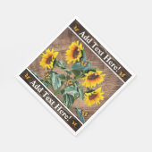 Serviette En Papier Tournesol Papillons Rustic Barque (Coin)