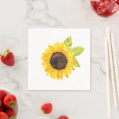 Serviette En Papier Tournesol Peint À La Main (En situation)