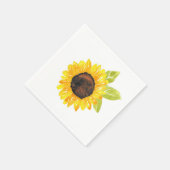 Serviette En Papier Tournesol Peint À La Main (Coin)