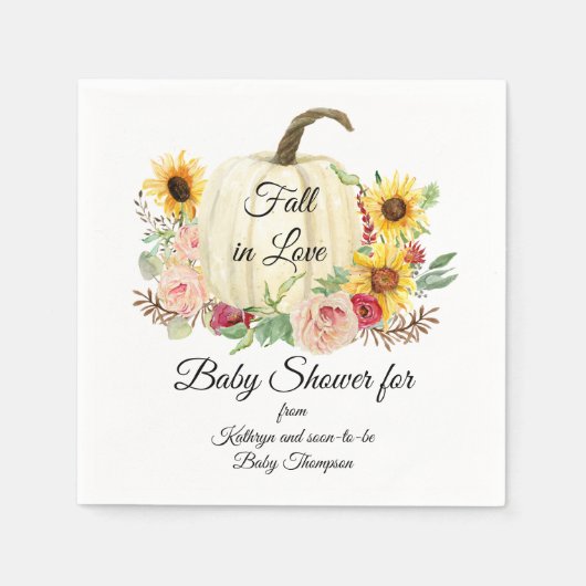 Serviette En Papier Tournesol rose Dusty Chute Citrouille Baby Girl Do (Devant)