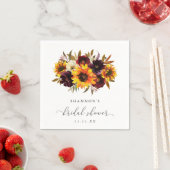 Serviette En Papier Tournesol Rose Rustique Automne Élégante Fête des  (En situation)