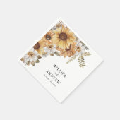 Serviette en papier Tournesol Rustique (Coin)