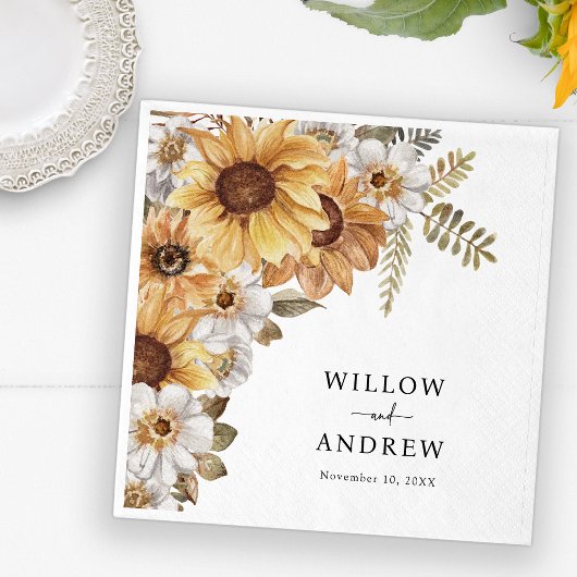 Serviette en papier Tournesol Rustique
