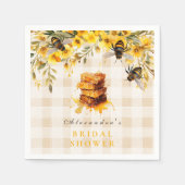 Serviette En Papier Tournesol Rustique Elle A Trouvé Sa Mariée De Miel (Devant)