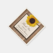 Serviette En Papier Tournesol rustique et Mariage de bois Brown (Coin)