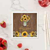 Serviette En Papier Tournesol rustique et Mariage Mason Jar (En situation)