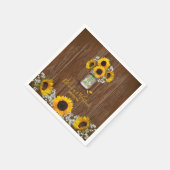 Serviette En Papier Tournesol rustique et Mariage Mason Jar (Coin)