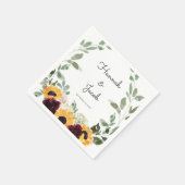 Serviette En Papier Tournesol rustique et serviettes Mariages Roses (Coin)