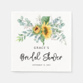Serviette En Papier Tournesol rustique Eucalyptus Fête des mariées ver (Devant)