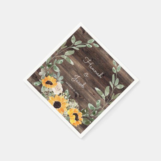 Serviette En Papier Tournesol rustique Eucalyptus Wood (Coin)