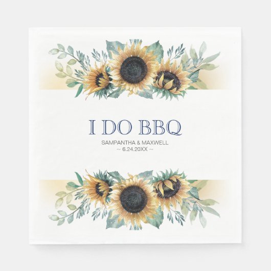 Serviette En Papier Tournesol rustique Je fais BBQ (Devant)