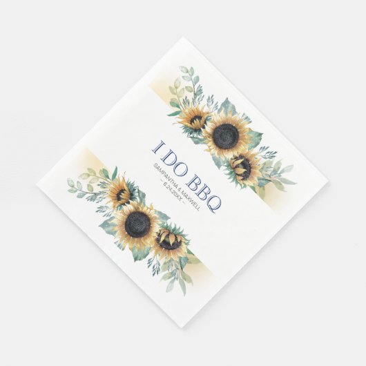 Serviette En Papier Tournesol rustique Je fais BBQ (Coin)