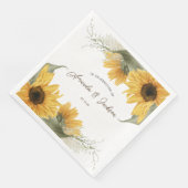 Serviette En Papier tournesol rustique, mariage de automne de campagne (Coin)