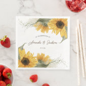 Serviette En Papier tournesol rustique, mariage de automne de campagne (En situation)