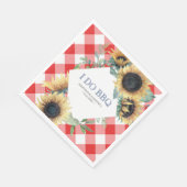 Serviette En Papier Tournesol rustique rouge En vichy grange Mariage (Coin)