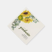 Serviette En Papier Tournesol Script Graduation Party (Coin)