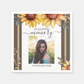 Serviette En Papier Tournesol Simple Photo Funéraire Garde (Devant)