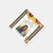 Serviette En Papier Tournesol Simple Photo Funéraire Garde (Coin)