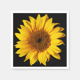 Serviette En Papier Tournesol sur le modèle floral de fleur noire de