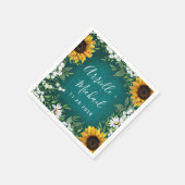 Serviette En Papier Tournesol turquoise Pays Rustique Mariage serviett (Coin)