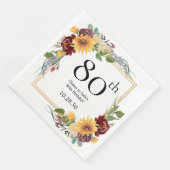 Serviette En Papier Tournesols 80e anniversaire (Coin)