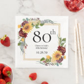 Serviette En Papier Tournesols 80e anniversaire (En situation)